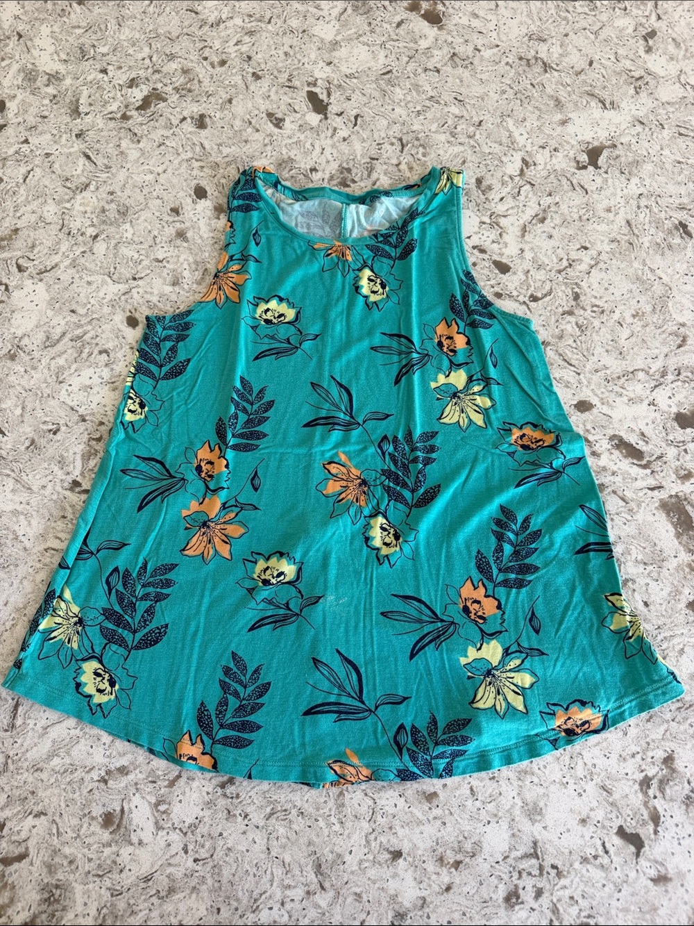 Apt. 9 Women’s Teal Floral Tank Top - Relaxed Sleeveless Tee